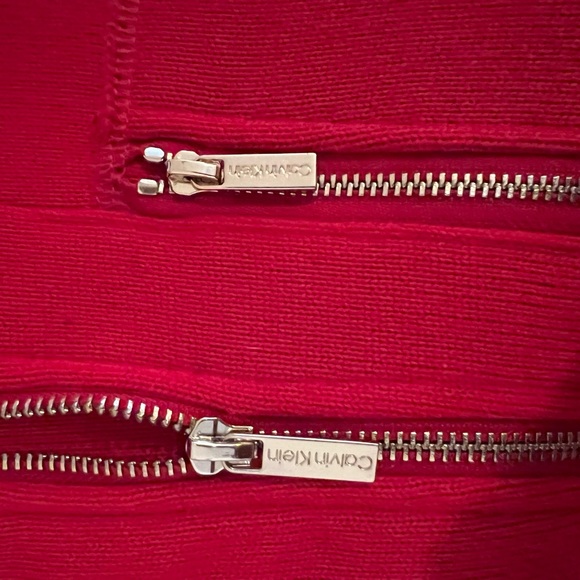 CALVIN KLEIN NWOT RED KNIT JACKET - Picture 9 of 10